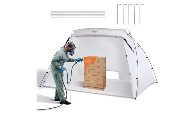 Vevor Spray Paint Shelter - 3.0m X 2.1m X 1.8m Portable Spray Paint Tent With Built-in Floor & Mesh Screen