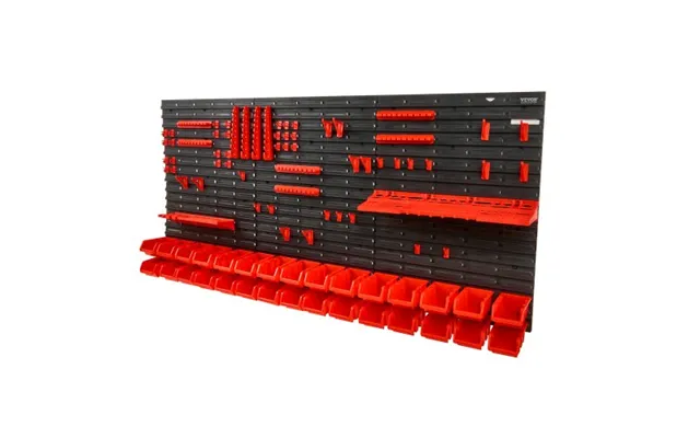 Vevor Wall Mounted Storage Bins - 30-bin Parts Rack Organizer Garage Plastic Shop Tool With Wall Panels Tool Holders Hoo