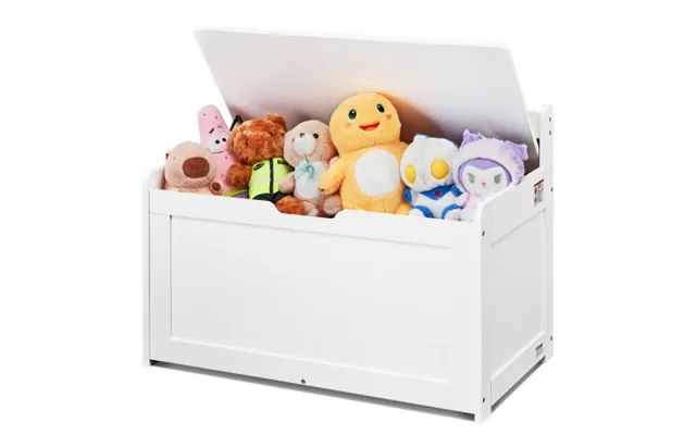 Vevor Wooden Toy Chest For Kids - Toddler Toy Storage Box With Flip-top Lid And Safety Hinge
