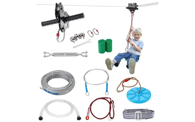 Vevor Zipline Kit For Kids And Adult - 30.48 M Zip Line Kits Up To 227 Kg