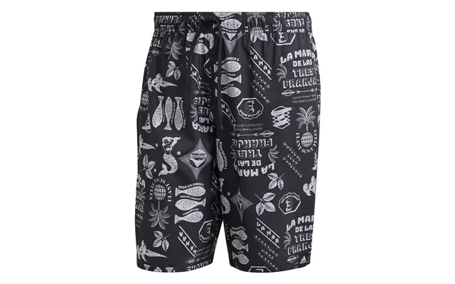 Adidas Classic-length Graphic Swim Shorts - Black