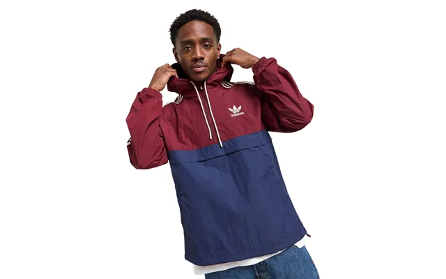 Adidas Originals Men's Half-zip Windbreaker Jacket - Shadow Red Navy