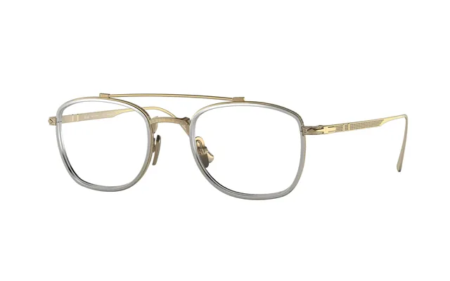 Persol Po5005vt 8005 Man Optical Frames Titanium Silver Squared