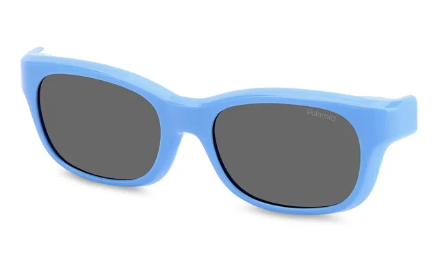 Polaroid Pld K006 Cl-on Mvu M9 Kid Clip-ons Plastic Light Blue Grey Squared Polarized