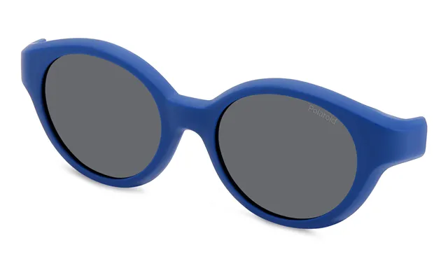 Polaroid Pld K007 Cl-on Fll M9 Kid Clip-ons Plastic Blue Grey Round Polarized