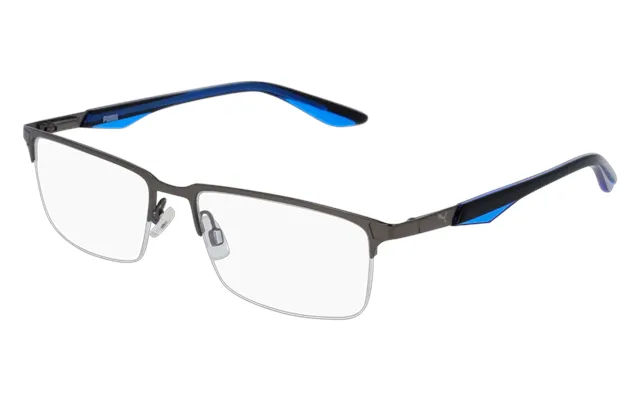 Puma Pu0064o 004 Uomo Montature Da Vista Metallo Rutenio Trasparente Squadrata