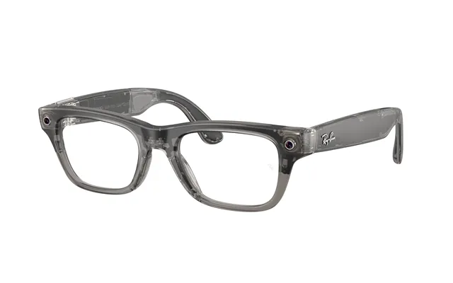 Ray - Ban Rw7001 Ray-ban Meta Gen 2 Blayzer Optics 8529 Unisex Smart Glasses Injected Grey Transparent Squared Normal