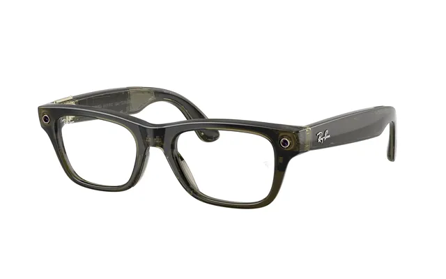 Ray - Ban Rw7001 Ray-ban Meta Gen 2 Blayzer Optics 8530 Unisex Smart Glasses Injected Green Transparent Squared Normal