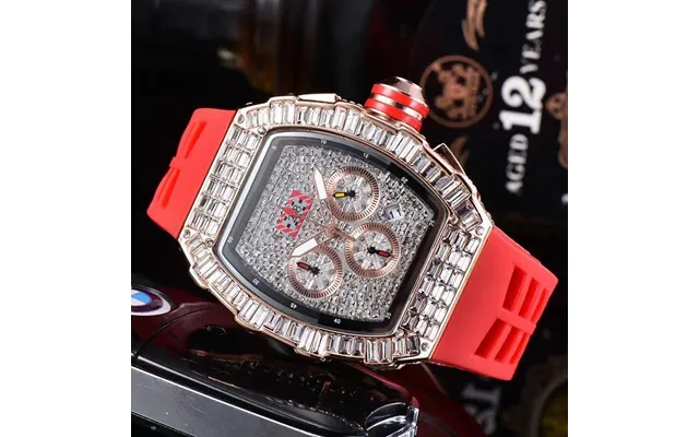 2023 Square Diamond Full Sky Star Business Men's Multifunctional Calendar Six Pin Running Second Quartz Watch product image