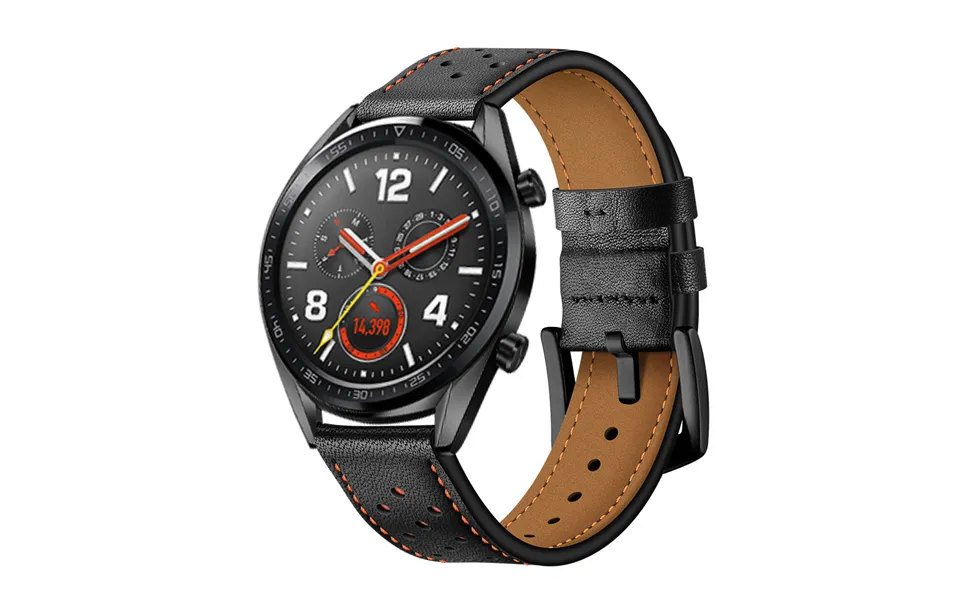 22mm 20mm Leather Strap For Samsung Galaxy Watch 3 Active2 Gear S3 Huawei Watch Gt Gt2 Breathable High-end Strap For Ama