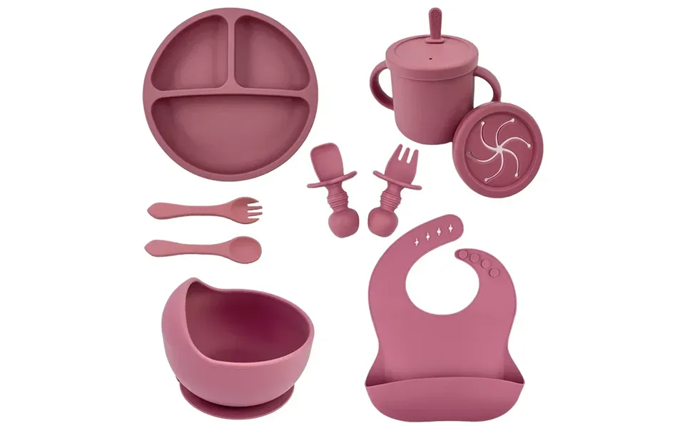 Bpa Free Silicone Baby Feeding Set Sucker Bowl Dinning Plate Straw Cup Spoon Forks For Kids Baby Tableware Children Dish