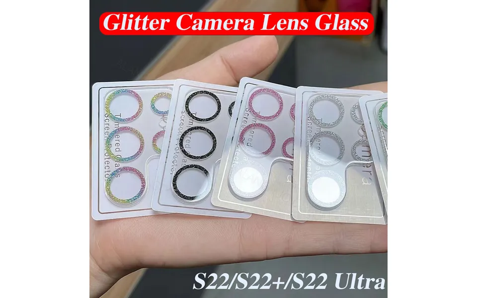 Camera Protector Glass For Samsung Galaxy S22 Ultra S22 Plus S22 Glitter Transparent Full Cover Camera Lens Glass Film