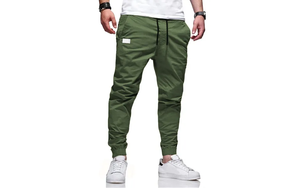 Color Block - Men's Drawstring Cargo Pants With Flap Pockets