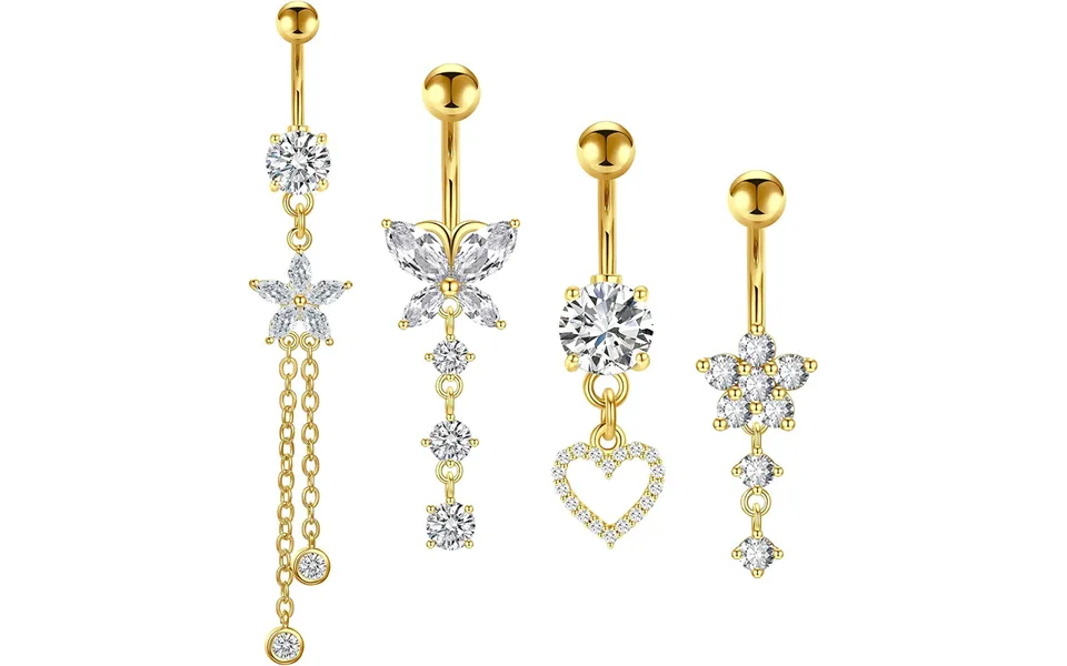 Cross-border E-commerce New Product Belly Button Ring Copper Inlaid Zircon Belly Button Nail Suit Body Piercing Jewelry 