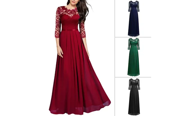 Dress Chiffon Spliced Lace Long Dress Bridesmaid Evening Dress Women's Clothing product image