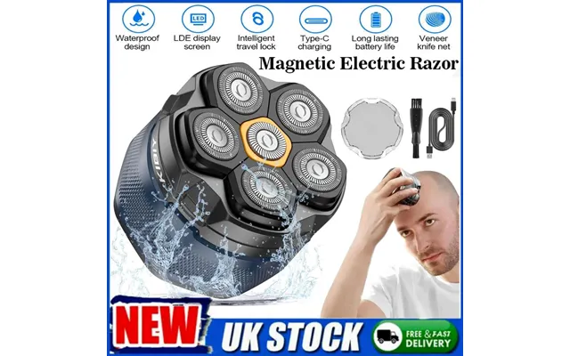 Electric Head Shaver For Bald Men 6d Magnetic Razor Wet Dry Beard Hair Trimmer product image