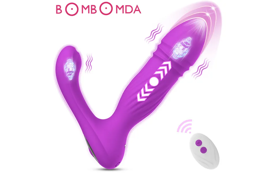 For Remote Vibrator Women Dildo Thrusting Telescopic G Massage Clitoris Stimulator Masturbator