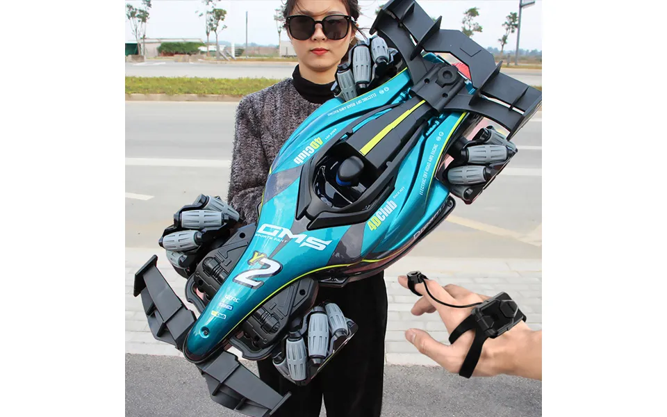 Gesture Sensing Rc Racing Car With Spray & Led Lights - 4wd Drift F1 Formula Toy For Boys Y2-red Blue, Single Dual Remot