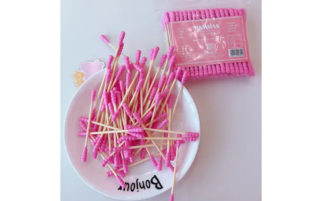 Hislaves 100pcs Double Head Disposable Makeup Cotton Swab Cosmetics Cleaning Remover product image