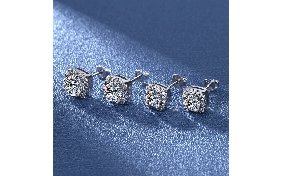 Korean Version Square Bag With Micro Inlay Of 50 Cents Per Carat Simulation Set - First Accessory For Women's Earrings