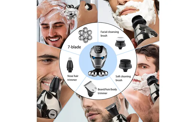 Mecha Man Electric Shaver Smart Men's Hair Clipper Seven-blade Home Rechargeable Electric Shaver product image