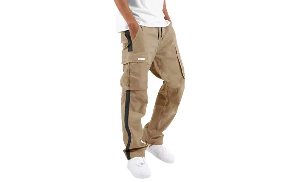 Men's Overalls Drawstring Drawstring Pocket Color Block Trousers