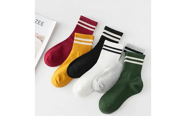 Mercury Man Striped Casual 3 Pairs Standard Thickness Cotton Breathable Funny Unisex Street Fashion Mid-tube Socks product image