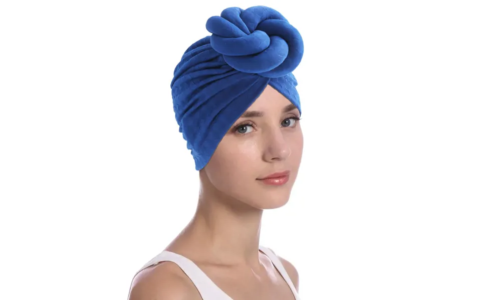 Muslim Solid Color Ethnic Baotou Hat Three-dimensional Twist Ball Turban Hat Indian Hat