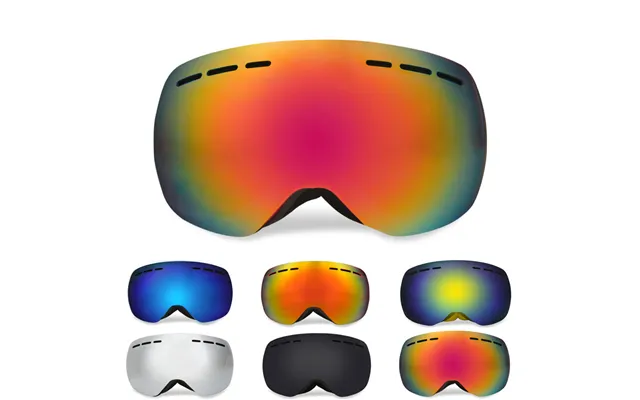 New Bezel-free Large Spherical Double-layer Durable Anti-fog Outdoor Ski Goggles product image