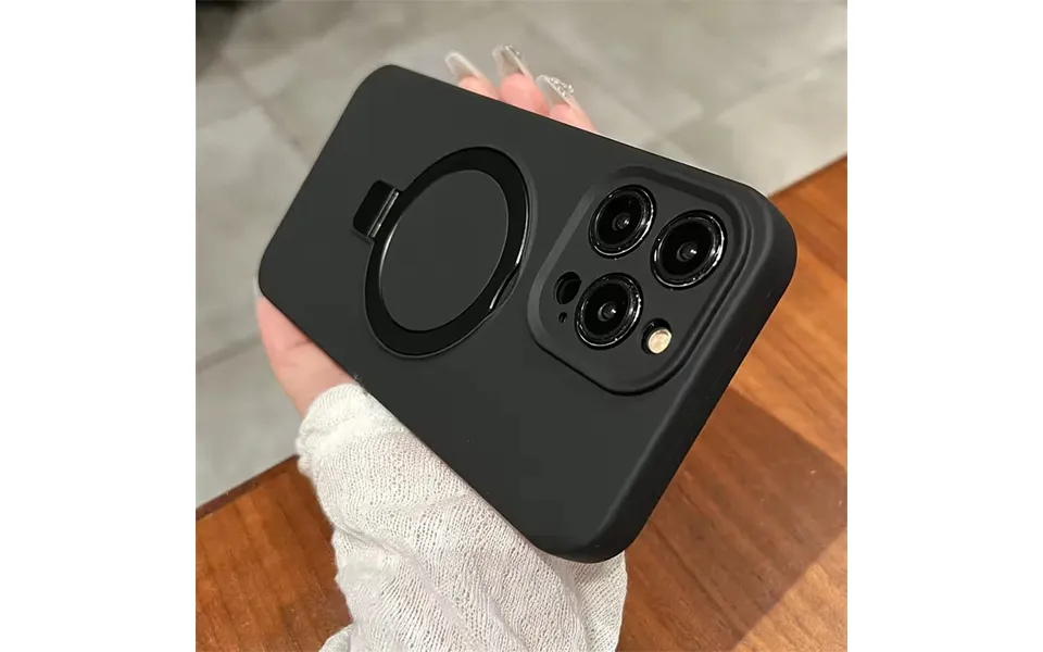 Original Liquid Silicone Magnetic Stand Holder Phone Case For Iphone 16 15 14 13 12 11 Pro Max 5g For Ring Bracket Cover