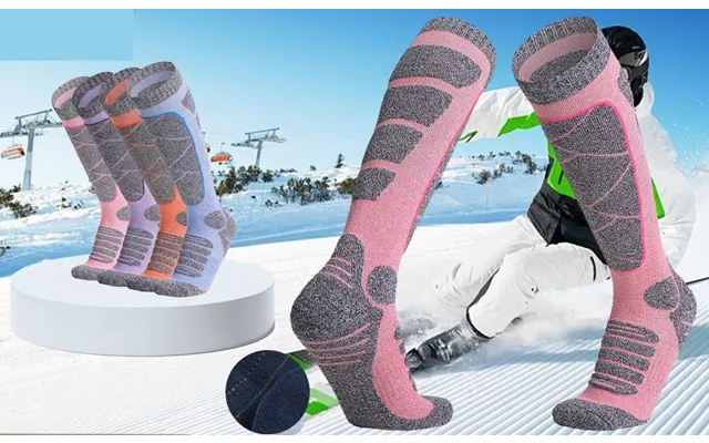 Two Pairs Winter Long Tube Women's Ski Socks Sports Thickened Mountaineering Socks Towel Bottom Long Tube Sweat Absorbin product image