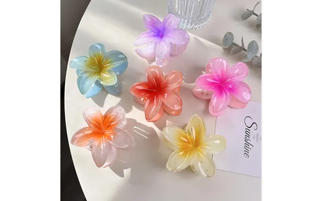 Unisex Resort-style Candy Flower Frangipani Clipper Beach Seaside Gradient Hairpin Back Of The Head Shark Clip product image