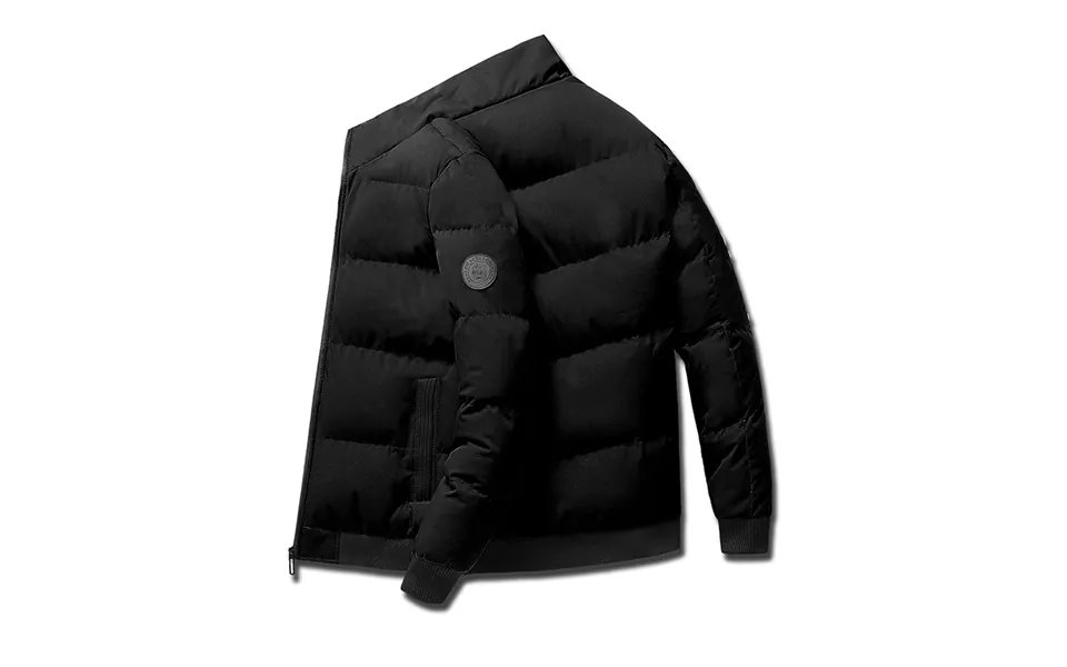 Winter Standing Collar Solid Color Casual Jacket - Men's Warm Cotton Jacket
