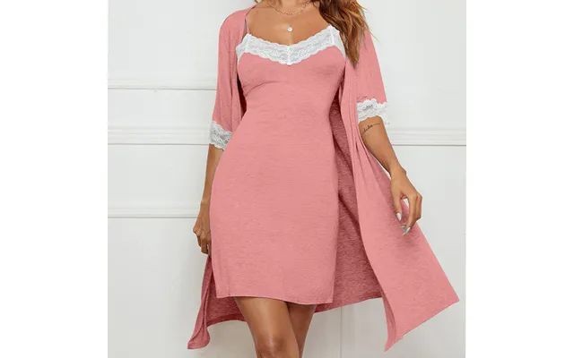 Women's Pajamas Set Lace Elastic Suspender Nightgown Nightgown Breathable Two-piece Sexy Home Clothes product image