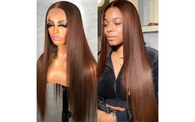 13x4 Chocolate Brown Lace Front Wigs Human Hair With Baby Hair Straight