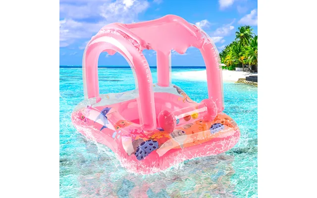1pc Thickened Inflatable Sunshade Bell Seat Ring Blue Pink Pvc Material Swimming Seat Ring Floating Ring Armpit Ring Bea product image