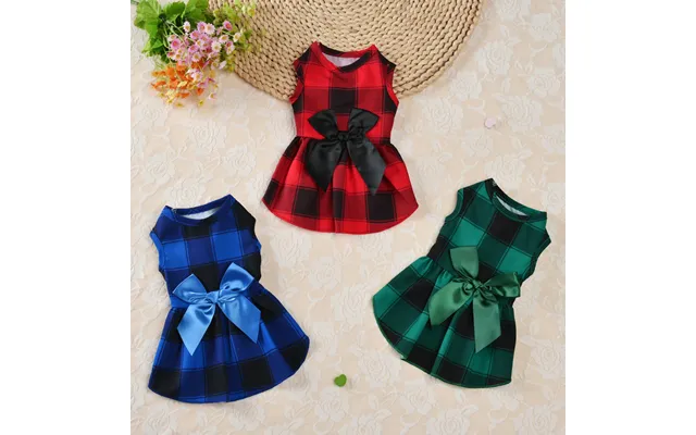 2021 New Dog Clothes Plaid Skirt Princess Skirt Pet Clothes Teddy Bomei Small Dog Pet Clothing product image