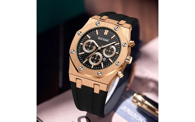 2023 Explosive Model Outdoor Multifunctional Sports And Leisure Watch Large Dial Men's Quartz Watch Silicone Strap Rose  product image