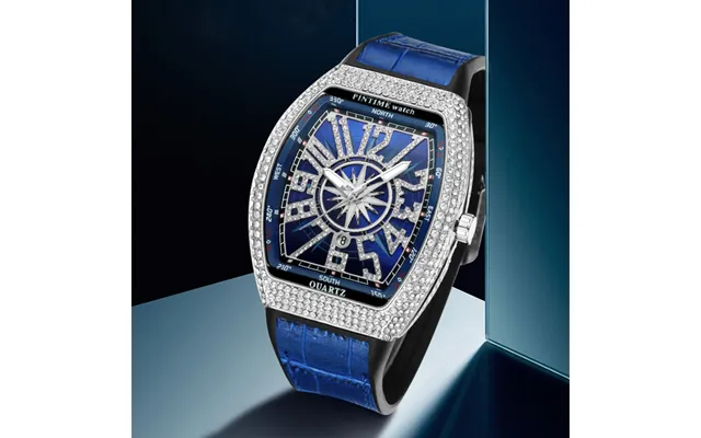 2023 New Hot Selling Pintime Men's Casual Watch Bucket Watch Simple Belt Yacht Diamond Set Vintage Quartz Men's Watch product image