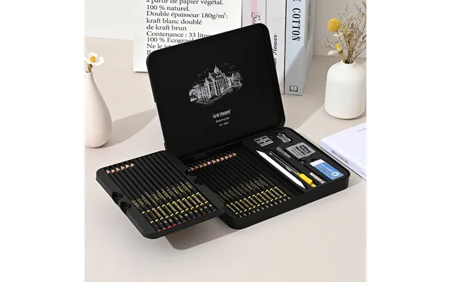 31-piece Professional Sketching Set With Wooden Pencils & Metal Case - Perfect For Artists, Students & Beginners product image