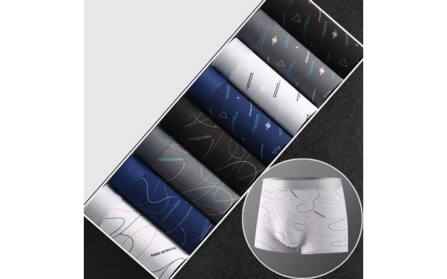 4 8pcs Men's Boxer U Convex Printed Underpants Male Fashion Comfortable Shorts Panties Man Solid Breathable Underwear product image