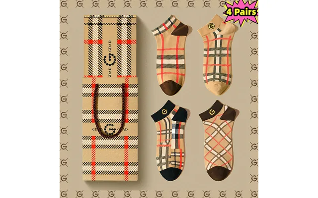 4 Pairs Men's Women's Cotton Luxury Element Socks Gift product image