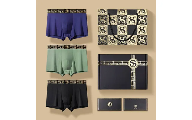 4pcs Set Men's Modal Boxer Briefs Color-changing Magnetic Underwear Breathable & Gift Set product image