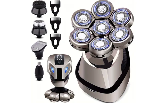 5-in-1 Rechargeable Electric Head Shaver For Men - Wet Dry Bald Head Grooming Kit product image