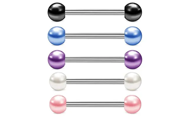 Acrylic Tongue Ring Pearl Tongue Nail Breast Ring Tongue Ring Body Piercing Jewelry Tongue Piercing