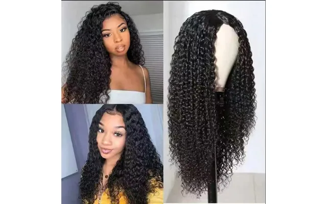 Afro Curly Wig For Women Long Synthetic Heat-resistant Hair Adjustable Middle Part Or Bangs Black - Dark Brown