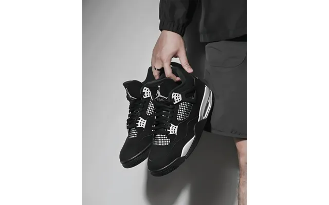 Airjordan4 Aj4black And White Thunder God Mid Top Retro Basketball Shoes Fq8138-001