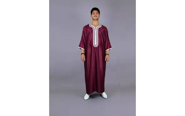 Arab Thobe For Men Gold Embroidered Islamic Robe 4 Colors