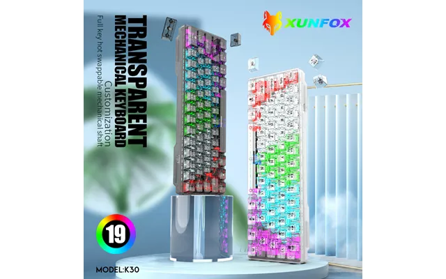 Arrivals K New Transparent Keycap Customized Hot Swappable White Axis Wired Mechanical Keyboard Magic Co Eycap Eyboard