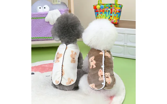 Autumn And Winter 2023 New Dog Clothes Crescent Bear Velvet Vest Teddy Bomei Cute Pet Dog Clothes In Stock